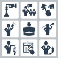 Manager and boss related vector icons set