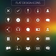 Flat design - icons pack Simple line Set