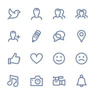 Set of simple social media icons