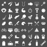 Set icons of sports and fitness equipment