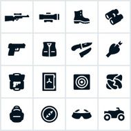Black Hunting Equipment Icons
