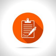 Clipboard with sign and pen icon N2