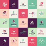 Set of flat design beauty icons N2