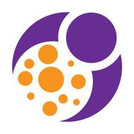 Man huging gold circles wealth work hard logo icon