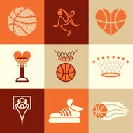 basketball icons vector set