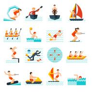 Water sports icons set N2