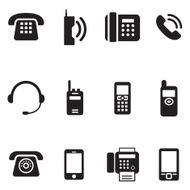 communication call phone vintage retro telephone Vector Illus