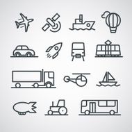 Different transport icons collection