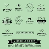 Retro Vintage Hipster Logo Set