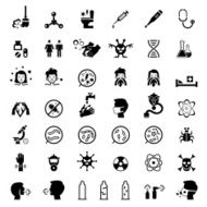 Infection and infestation protection health icons set