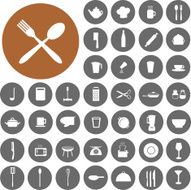 Cooking and kitchen icons set Illustration eps10