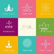 Set of logos for a yoga studio