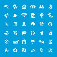 Charity and Relief vector icons set N2