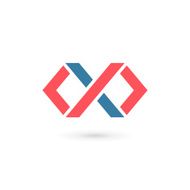 Letter X infinity loop icon design template elements