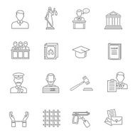 Justice Outline Icon Set