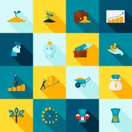 Investment Long Shadows Icon Set
