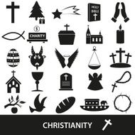 christianity religion symbols vector set of icons eps10