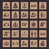 Business and Management Stamp Icons