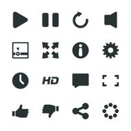 Video Streaming Player Silhouette Icons