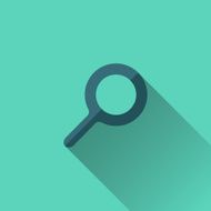 Blue search icon Flat design