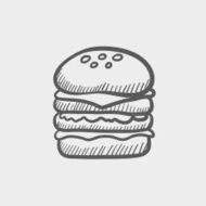 Double burger sketch icon