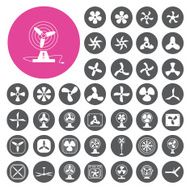 Fans icons set Cooling icons Illustration eps10