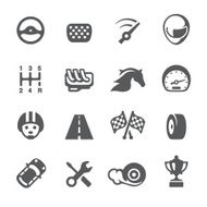 Vector set of auto racing icons