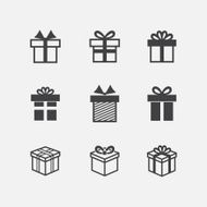 Vector Gift box black icons