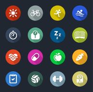 Flat Fitness Icons