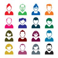 Set of color people icons Vector avatar Illustration