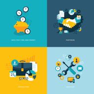 Set of flat design concept icons for business N12