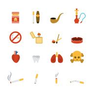 Smoking Icon Flat Set