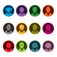 Set of color people icons Vector avatar Illustration N2