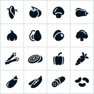 Black Vegetable Icons