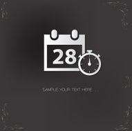 Calendar symbol on dark background vector N2