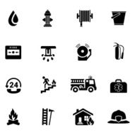 Firefighting icons black