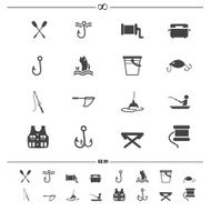 fishing and equipment for icons vector eps10