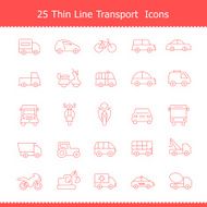 Transport icons Thin Line Stroke