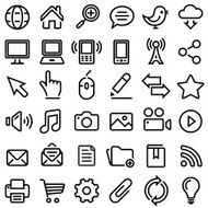 Internet royalty-free vector graphics Black and White icon set