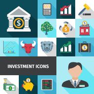 Investment Long Shadows Icon Set N2