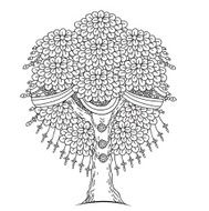 Amazing tree of life in the Indian style with leaves