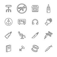 Tattoo and Piercing Icons N2