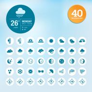 Blue weather forecast icons