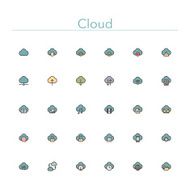 Cloud Colored Line Icons