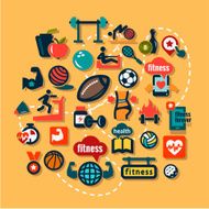 Flat Fitness Icons N2