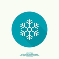 Vector button with snowflake