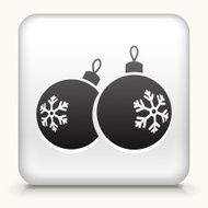 Square Button with Christmas Ornaments