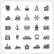 Transportation icons set N3