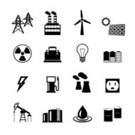 Energy power pictograms collection