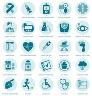 Diabetes Mellitus Medical Duotone Circle Icon Set